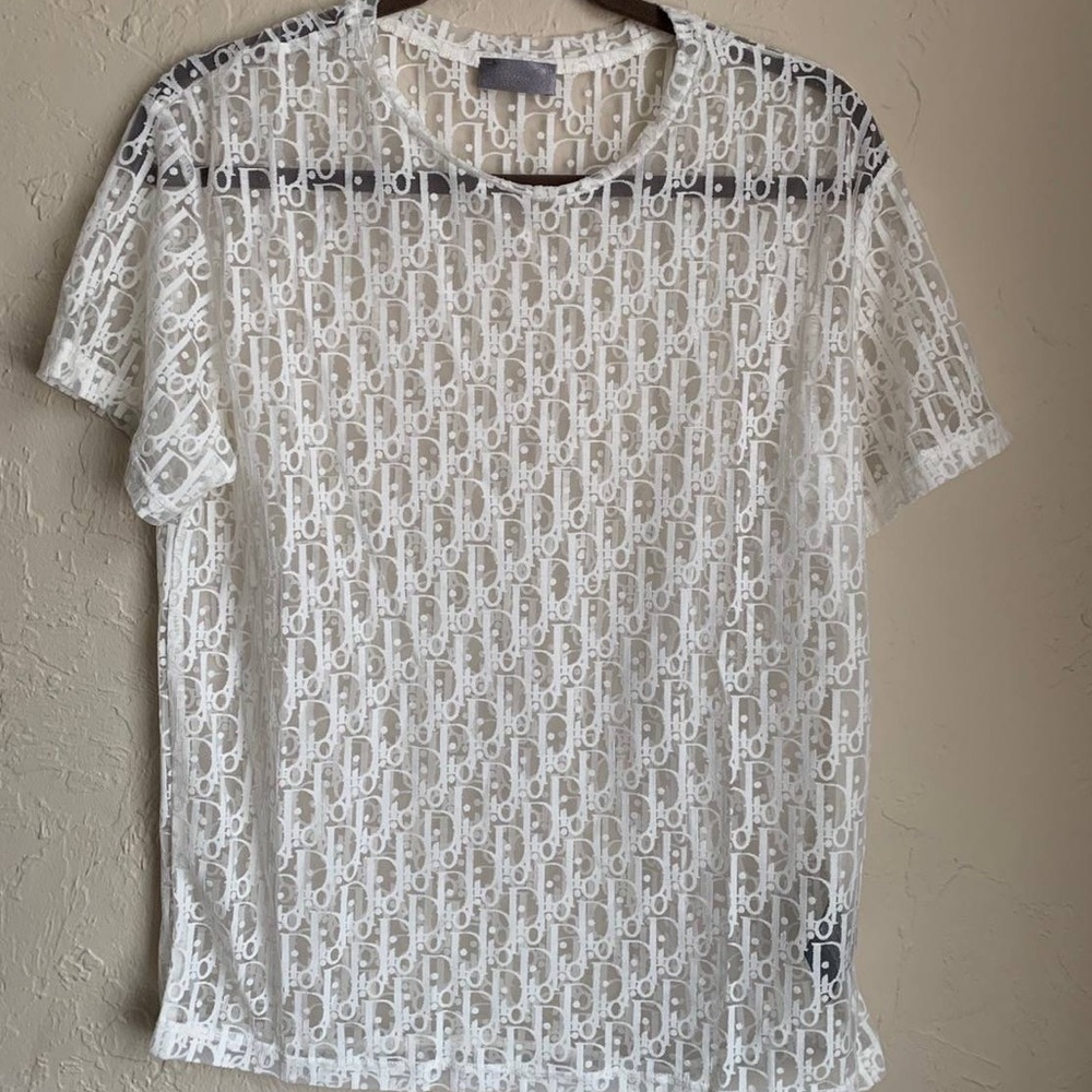 Dior sheer tee size small AUTHENTIC LIKE NEW Dior Sheer Oblique T-Shirt